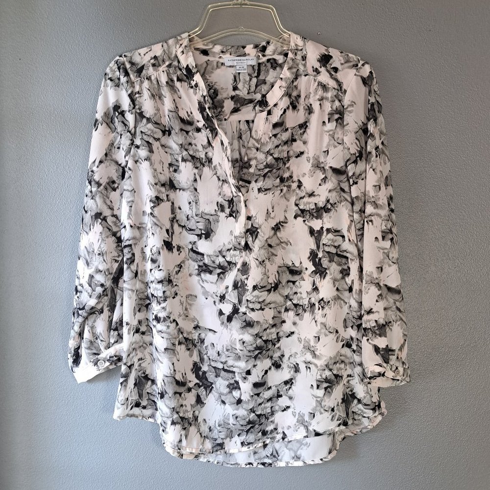 Katherine Barclay - Black, Grey, Cream, Subtle Pink, Button Down Blouse, Medium